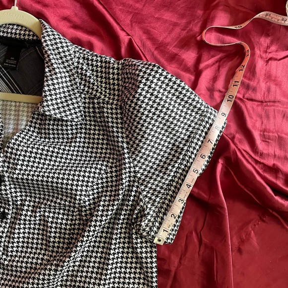 Puff sleeve houndstooth button up shirt - Picture 4 of 10